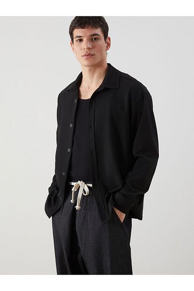 LC Waikiki Xside Black Regular Fit Long Sleeve Men's Shirt