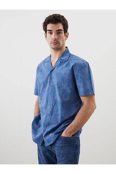 LC Waikiki Ανδρικό πουκάμισο με κοντό μανίκι Natuvera Regular Fit