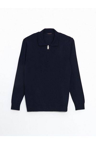 LC Waikiki SOUTHBLUE Herren-Strickpullover mit Polokragen