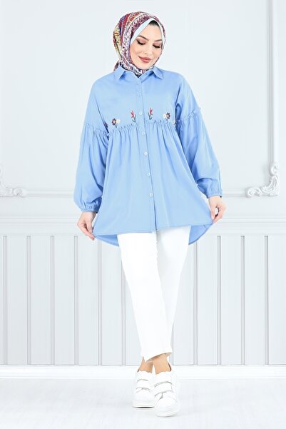 ModaMerve Nrackşdetay Tunic - 4060Asn936-M Baby Blue Report