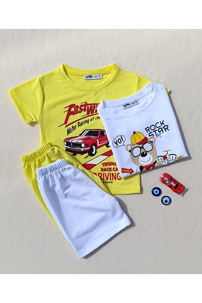 siyalife Set de 2 tricouri și pantaloni scurți pentru băieți