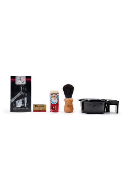 Pearl Shaving Flyhead Silver Classic Shaving Set, Complete Starter for Casual Shaving, Suitable for Groom's Bundle