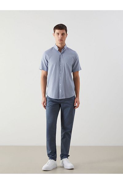 LC Waikiki New Season Regular Fit Short Sleeve Checkered Men's Textured Shirt - S5Ff96Z8