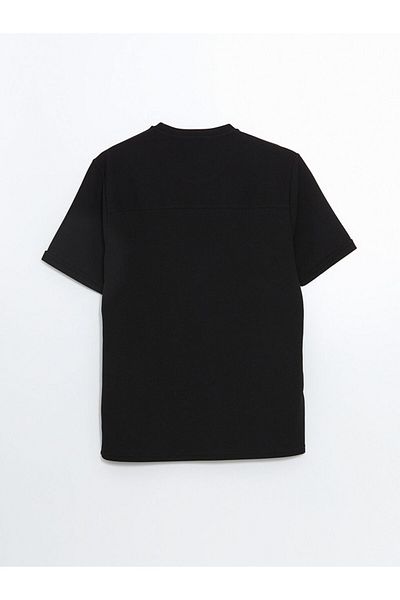 LC Waikiki Xside Black Crew Neck Short Sleeve Men's T-Shirt