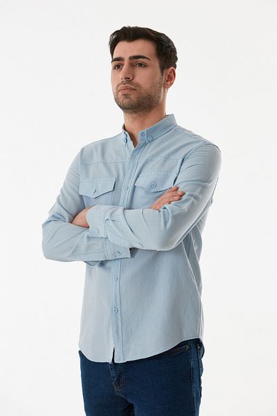 Fulla Moda Πουκάμισο με διπλή τσέπη με κουμπιά