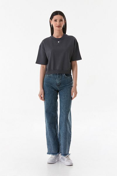 Fulla Moda Μπλουζάκι με λεπτομέρεια με ραβδώσεις με γιακά