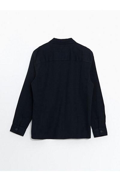 LC Waikiki Ανδρικό πουκάμισο με μακρυμάνικο Dobby SOUTHBLUE Regular Fit