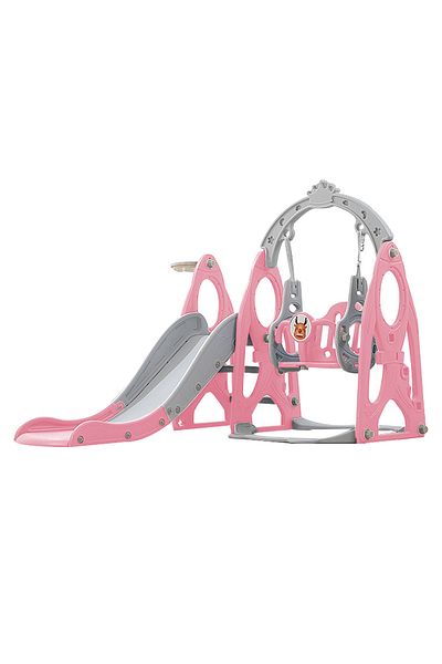 Ma Baby 4 in 1 Kids Slide and Swing Set, Indoor/Outdoor for Kids Baby with Basketball Hoop