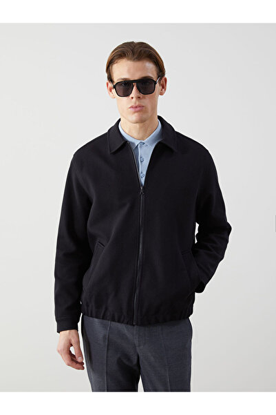 LC Waikiki Black Standard Fit Shirt Collar Men's Coat