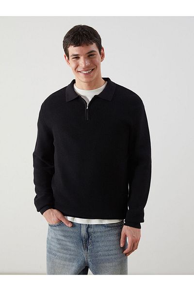 LC Waikiki Polo Neck Long Sleeve Men's Knitwear Sweater