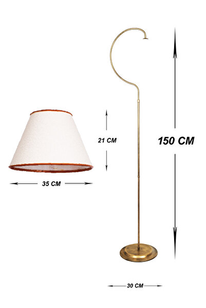 VENON Güven Avize Lambader Karen Elips Siyah Sarı Patine (gold Çember) Krem Şapka
