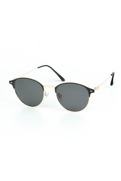 Di Caprio Unisex Yellow Black Polarized Protection Oval Model Sunglasses
