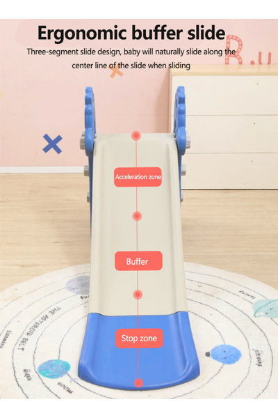 KidLe 2 in 1 Children's Slide Kids Slide with Basketball Hoop