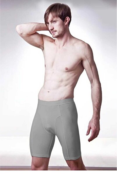 Lüx Er-şah Under Wear Erkek Modal Gri Yazılı Uzun Don 702