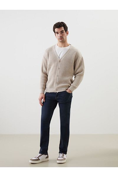 LC Waikiki Xside Standard Fit V-Neck Men's Knitwear Cardigan