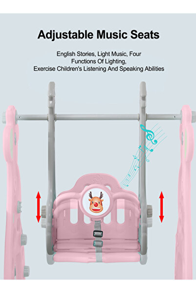 Ma Baby 4 in 1 Toddler Slide Swing Set, Includes Slide, Swing, Basketball Hoop, and Climber