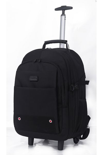Classone Wheeled Trolley Trol-Vip100 Backpack Laptop Bag Vip Travel Series 17,3, 15,6,14 Compatible, Black