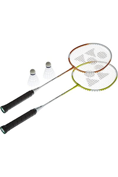 YONEX طقم تنس الريشة GR 505 | 2 مضرب + 2 ريشة | مقاس حر | إطار متساوي القياس