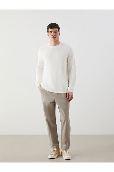 LC Waikiki Xside Ecru Crew Neck Men's Knitwear Sweater