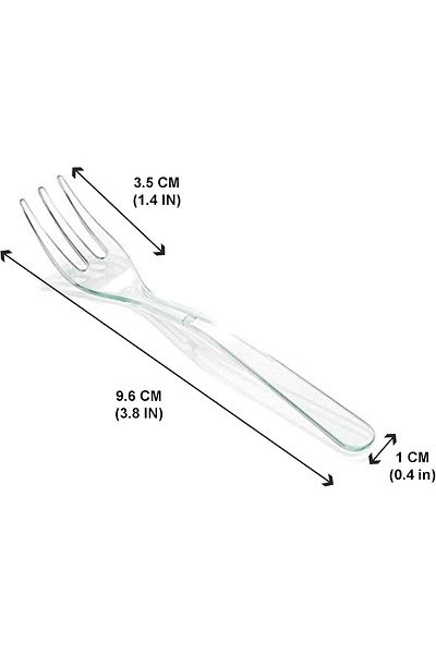 COOYA 50CT Tasting Mini Forks, 3.8'' Reusable Clear Plastic, BPA Free, for Fruit Dessert and Frozen Cake