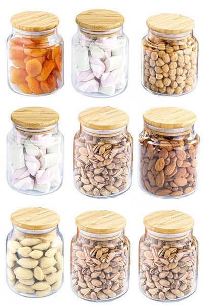 Bambum Zone 9 Glass Storage Container - 600ml Vacuum Bamboo Lid