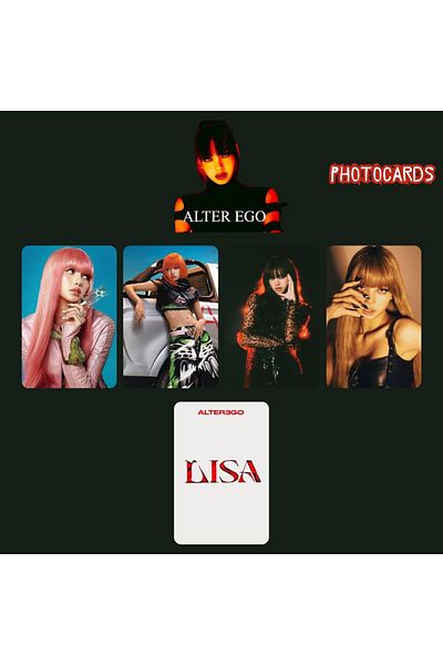 Kpop Dünyasi Blackpink Lisa'' Alter Ego'' Photocards Set