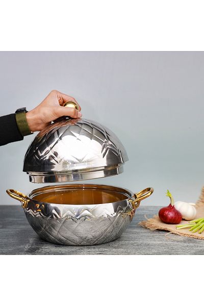 ROYALFORD 1.5L SS Mughal Dome Hot pot - Insulated Serving Pot with Lid