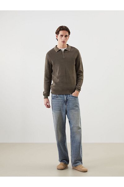 LC Waikiki Polo Neck Long Sleeve Men's Knitwear Sweater