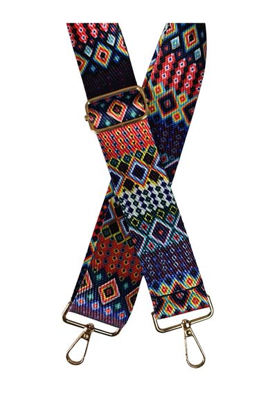Gloria Gold Metal Polyester Column Adjustable Bag Handle - Phone Strap 120 cm / Eye Motif Pattern