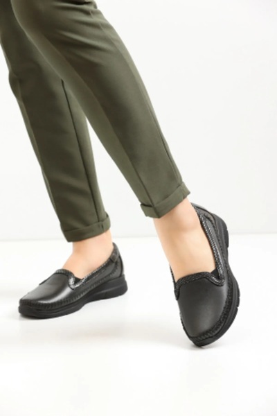 Forelli Genuine Leather Medical Orthopedic Women's Casual Shoes Special Soft Lambskin