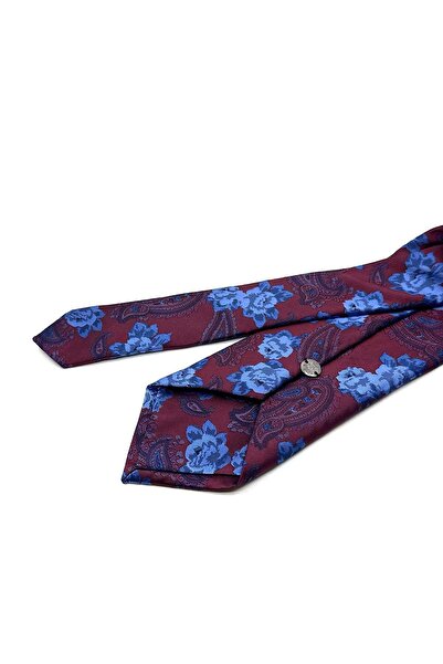 Kravatkolik Κλασική γραβάτα με μοτίβο λουλουδιών σε μπορντό χρώμα KK13144