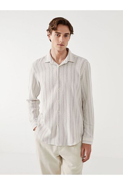 LC Waikiki Lcw Eco Regular Fit Long Sleeve Striped Men's Shirt