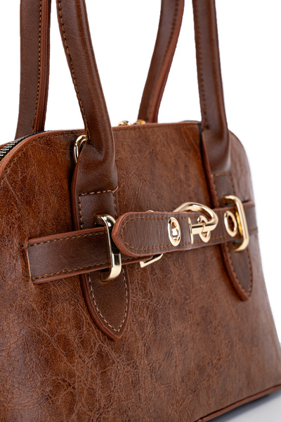 minebag Women's Faux Leather Crossbody Bag - Belt Detail, King Tan