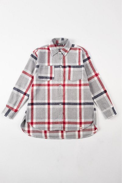 Lee Cooper Nature Women's Woven Shirt Gray-Navy Blue