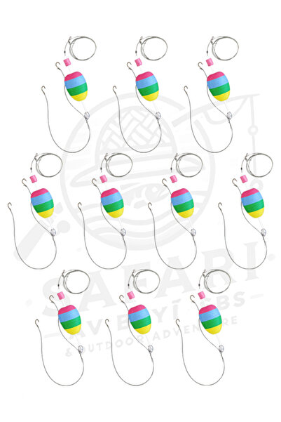 SAFARİ AV BAYİ SBS Şamandıralı Olta Ucu Takımı - 2 İğneli Mantarlı Hazır Takı...