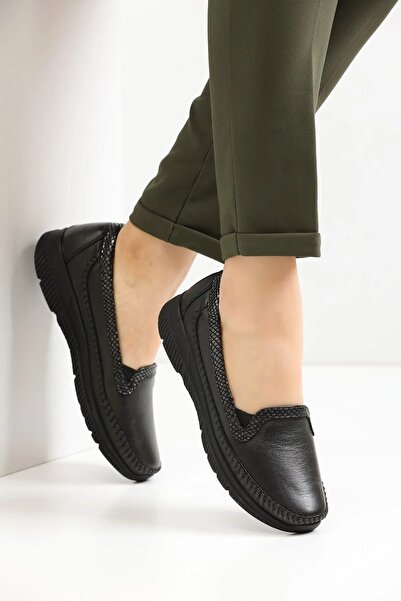 Forelli Genuine Leather Medical Orthopedic Women's Casual Shoes Special Soft Lambskin