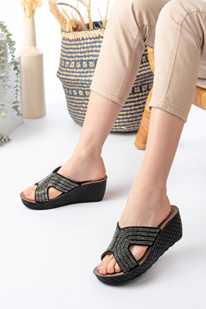 Slipcat Жіночі капці на підборах з камінцями Ортопедичні повсякденні капці Зручні елегантні капці на підборах