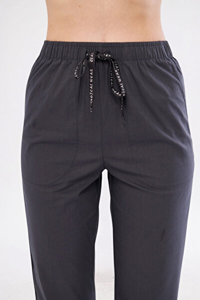 Class Üniforma Tek Alt Füme Yüksek Pamuk Likralı Yarasa Kol Doktor Hemşire Forması Scrubs Cerrahi Pantolon