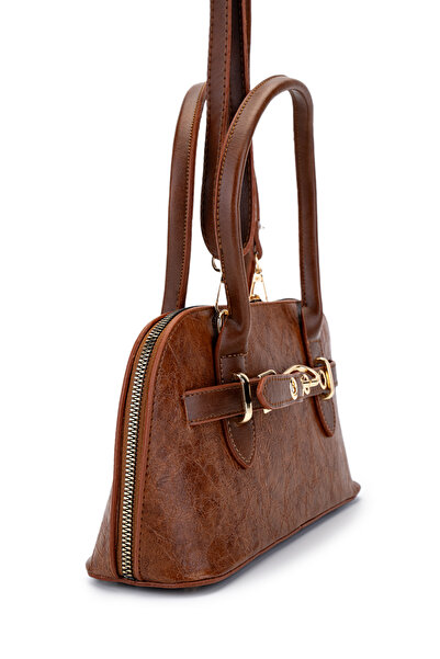 minebag Women's Faux Leather Crossbody Bag - Belt Detail, King Tan