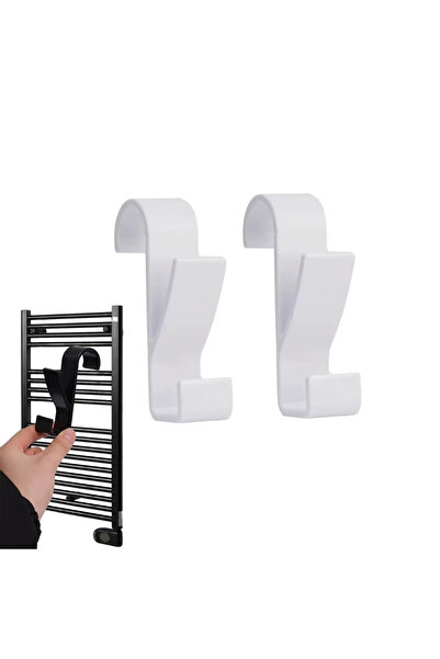 Microcase Sert Plastik Çift Başlı Kalorifer Radyatör Peteğinden Havlu Bornoz Kurutma Askılığı 2 Adet - AL4994