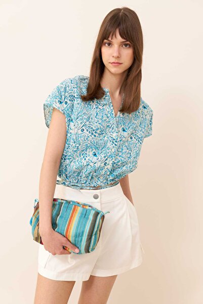 Roman Çizgi Desenli El Çantası Standart Renk Y2461117_089