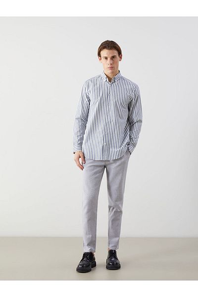 LC Waikiki Ανδρικό πουκάμισο με μακρυμάνικο ριγέ LCW Regular Fit