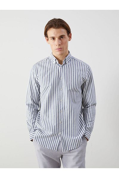LC Waikiki Ανδρικό πουκάμισο με μακρυμάνικο ριγέ LCW Regular Fit