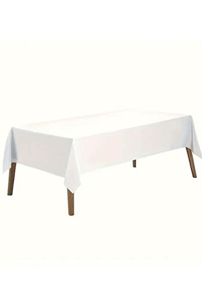 BeySüS مفرش طاولة بلاستيك للاستعمال مرة واحدة أبيض 137*270 سم