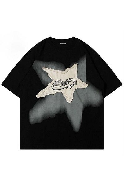 Köstebek Black Shooting Star Trail (Unisex) T-Shirt