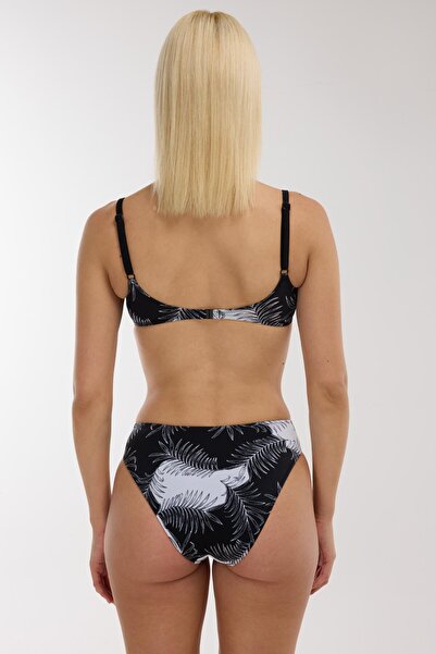 AYYILDIZ 40218 Σετ μπικίνι με μοτίβο μαύρου φύλλου