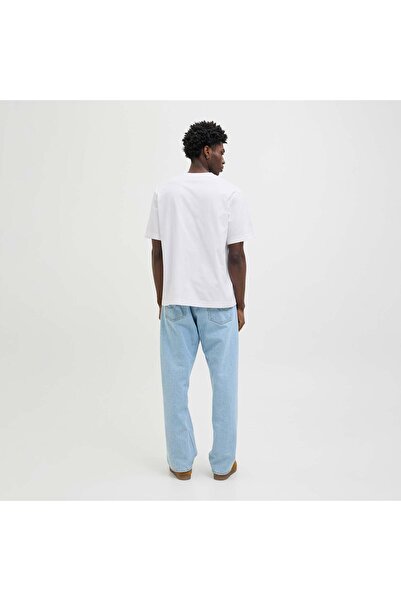 Jack & Jones Ανδρικό μπλουζάκι Jorislington Crew με κοντό μανίκι 100% βαμβάκι 12273157   Λευκό