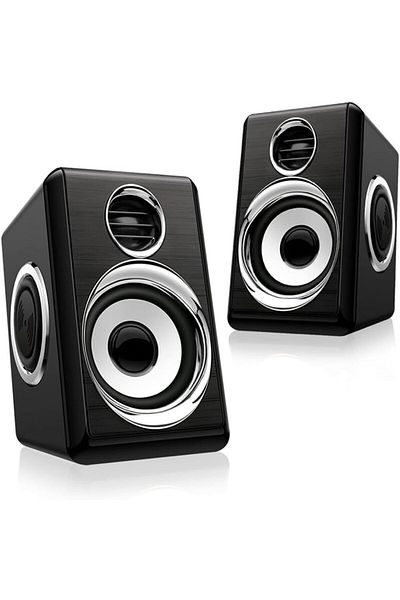 COOYA Computer Speakers, Stereo 1 Pair USB+AUX Wired Bass Reinforcement 4 Diaphragm for Laptop Desktop