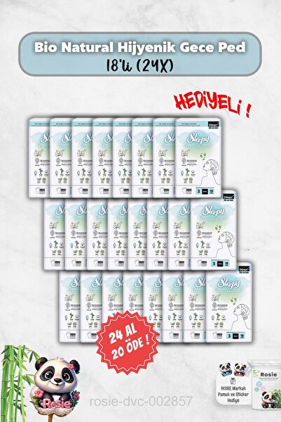 Sleepy اشتري 24 واحصل على 20 فوط صحية بيو ناتشورال 18 قطعة سليبي هدية ليلية وروزي