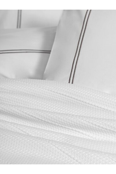 Cotton Box Classic Dowry - Double Pique Duvet Cover Set - Mehveş White
